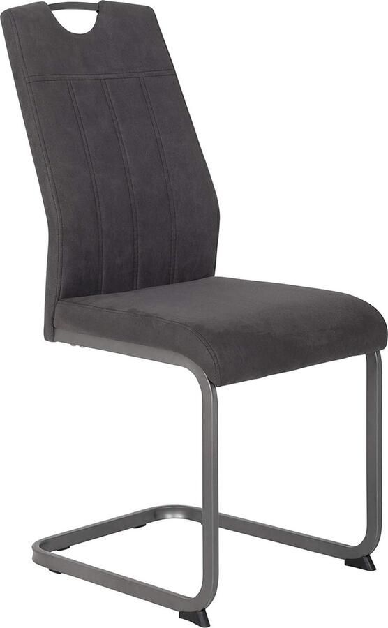 JGS Stijlvolle Eetkamerstoelen Set 4 stuks Microvezel Vintage Look Comfortabele Schommelstoelen Antraciet