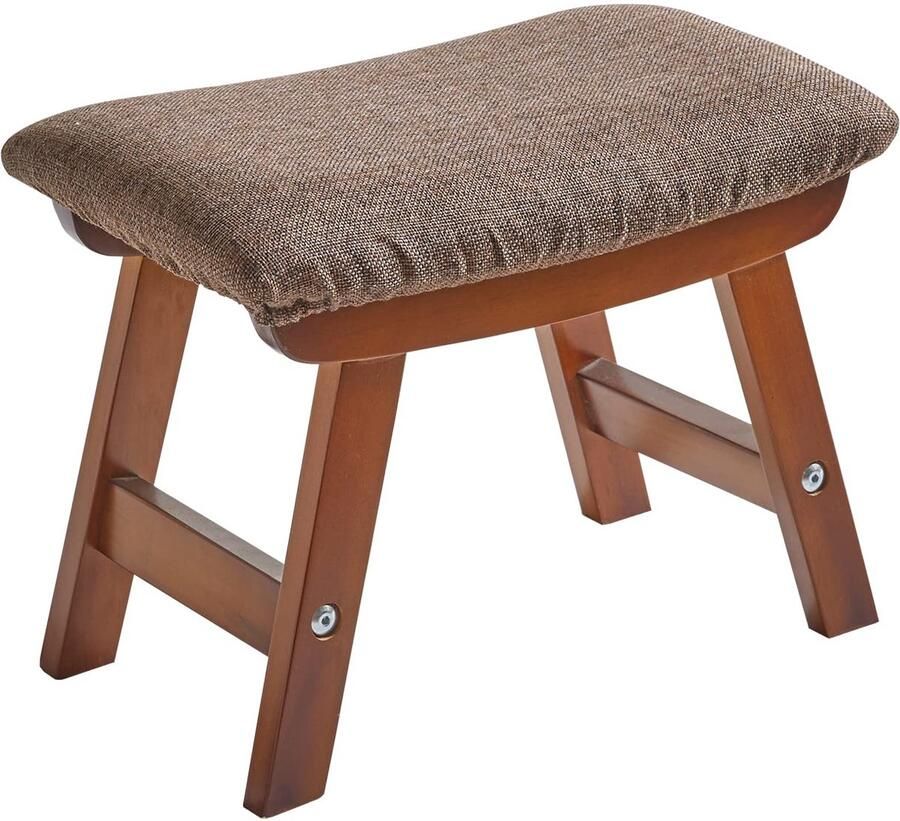 JGS Stijlvolle en Comfortabele Houten Voetenbank met Antislipmat voor Multifunctioneel Gebruik