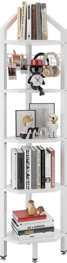 JGS Stijlvolle en Functionele Hoekkast met 5 Planken voor Ruimtes