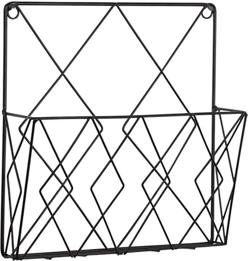 JGS Stijlvolle en Functionele Wandplank voor Tijdschriften en Boeken in Zwart Metaal
