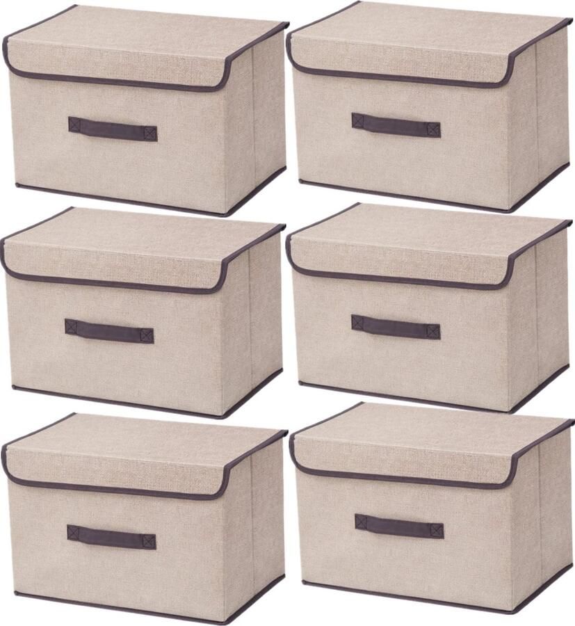 JGS Stijlvolle en Praktische Stoffen Opvouwbare Opbergdozen met Deksel voor Optimale Ruimteorganisatie