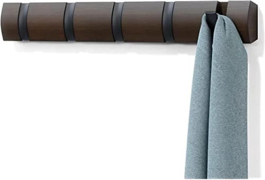 JGS Stijlvolle en Ruimtebesparende Wandkapstok met 8 Verstelbare Haken voor Jassen en Accessoires