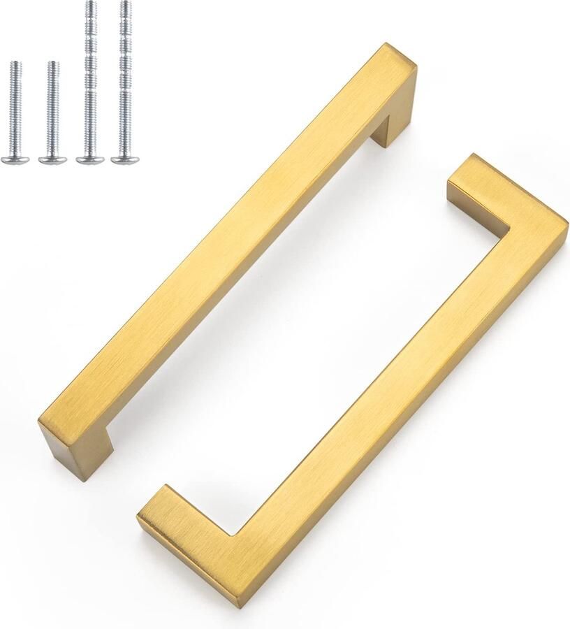 JGS Stijlvolle Goudkleurige Handgrepen voor Keukenkasten en Meubels Set van 10 Stuks