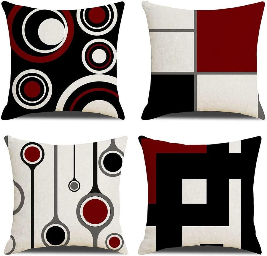 JGS Stijlvolle Linnen Kussenhoezen voor Bank Sofa en Autostoel met Onzichtbare Rits 40x40 cm