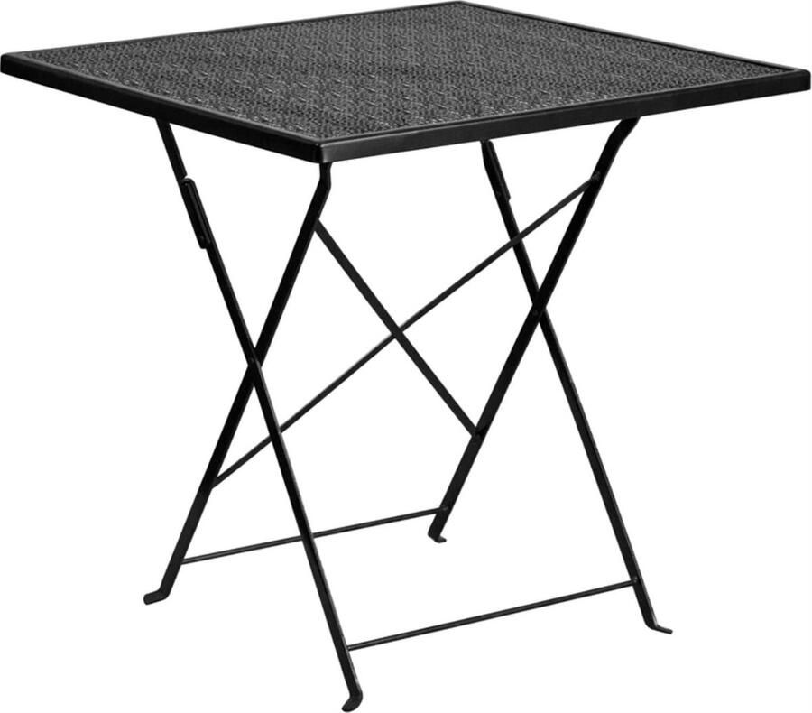 JGS Stijlvolle Opvouwbare Patio Tafel 71.1 cm Zwart Perfect voor Binnen en Buiten Gebruik