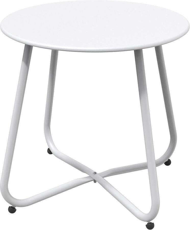 JGS Stijlvolle Ronde Bijzettafel voor Binnen en Buiten Gemakkelijk te Monteren en Verplaatsen Ideaal voor Tuin en Woonkamer