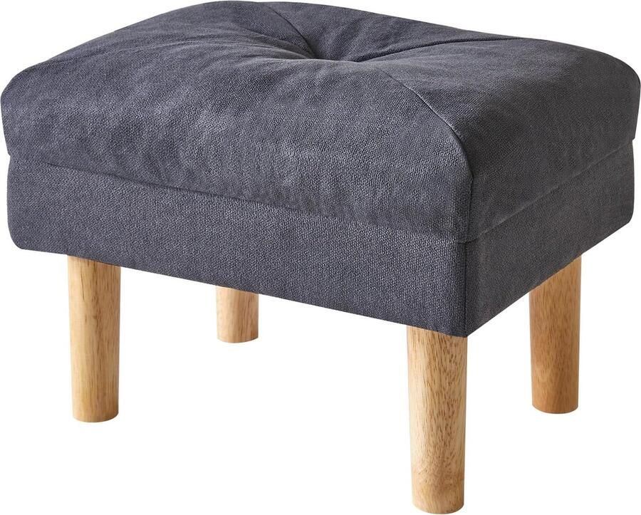 JGS Stijlvolle Scandinavische Poef met Comfortabel Zitkussen en Stevige Houten Poten voor Elke Kamer