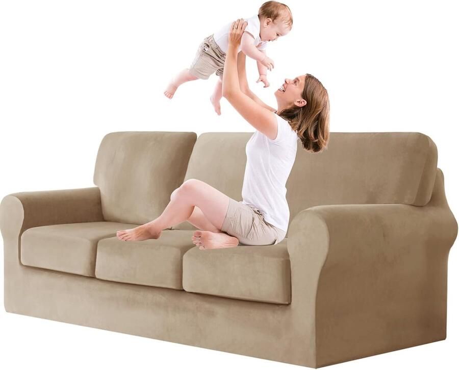 JGS Stijlvolle Stretch Hoes voor Bank met Elastische Verstelband en Beschermende Bekleding