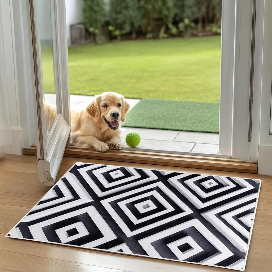 JGS Stijlvolle Wasbare Korte Pool Vloerkleed met Antislip Onderzijde voor Kamers 60 x 90 cm