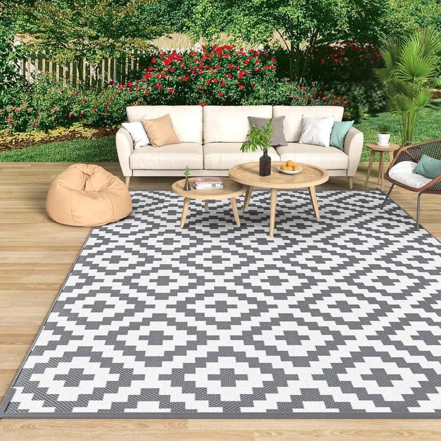 JGS Stijlvolle Weerbestendige Buitenmat voor Terras en Balkon 120 x 180 cm Omkeerbaar en UV-bestendig