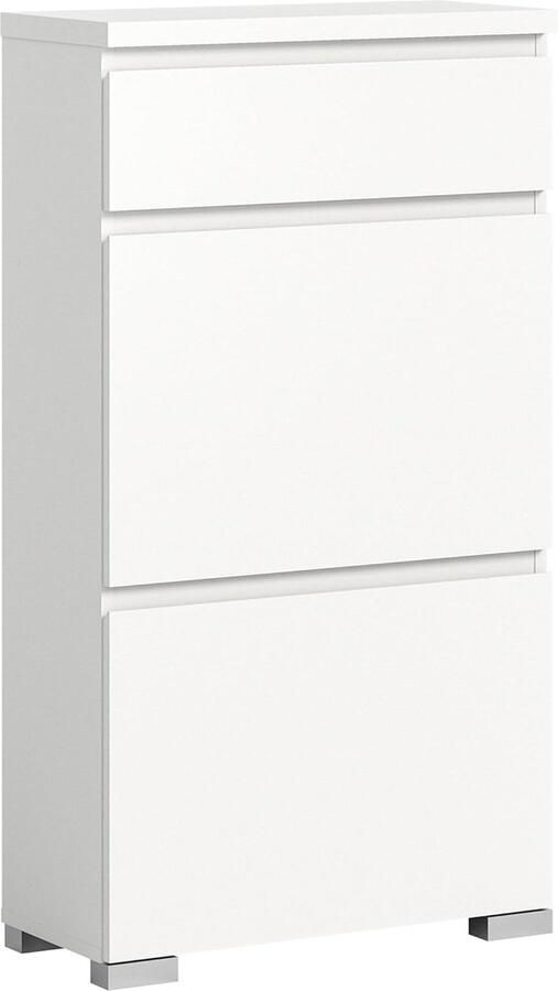 JGS Stijlvolle Witte Houten Schoenenkast Compact en Onderhoudsvriendelijk