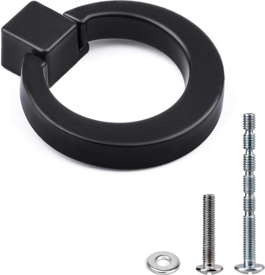 JGS Stijlvolle Zwarte Meubelknoppen voor Kasten en Lades met Handige Greep Set van 10