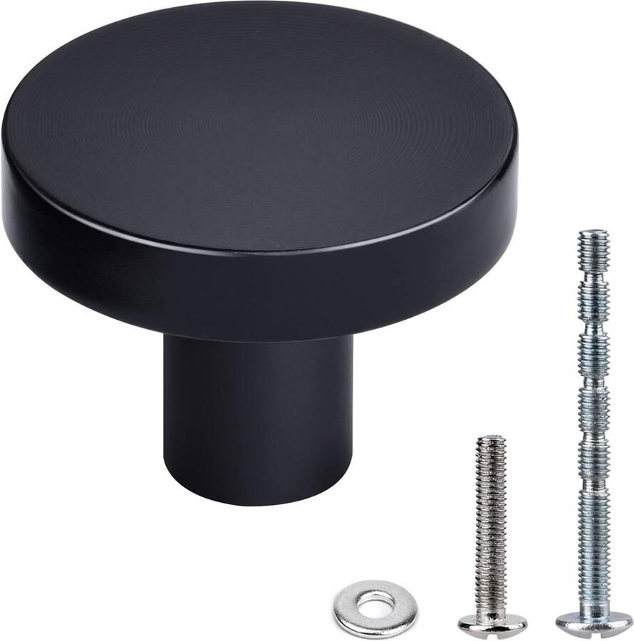 JGS Stijlvolle Zwarte Meubelknoppen voor Keuken en Slaapkamer Set van 10