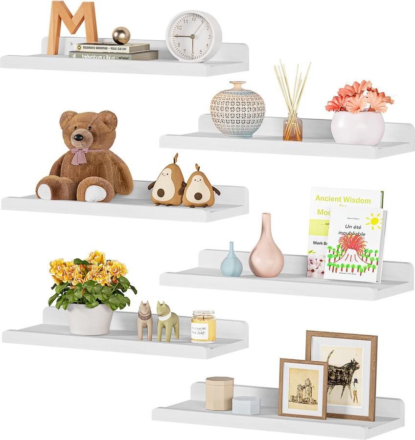 JGS Stijlvolle Zwevende Wandplank Set van 6 voor Kamers