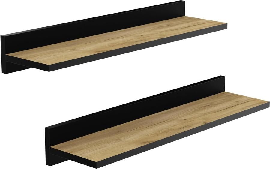 JGS Stijlvolle Zwevende Wandplanken Set van 2 met Onzichtbare Bevestiging voor Elk Interieur