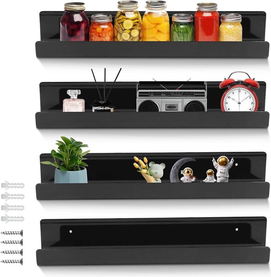 JGS Stijlvolle Zwevende Wandplanken Set van 4 voor Ruimtes