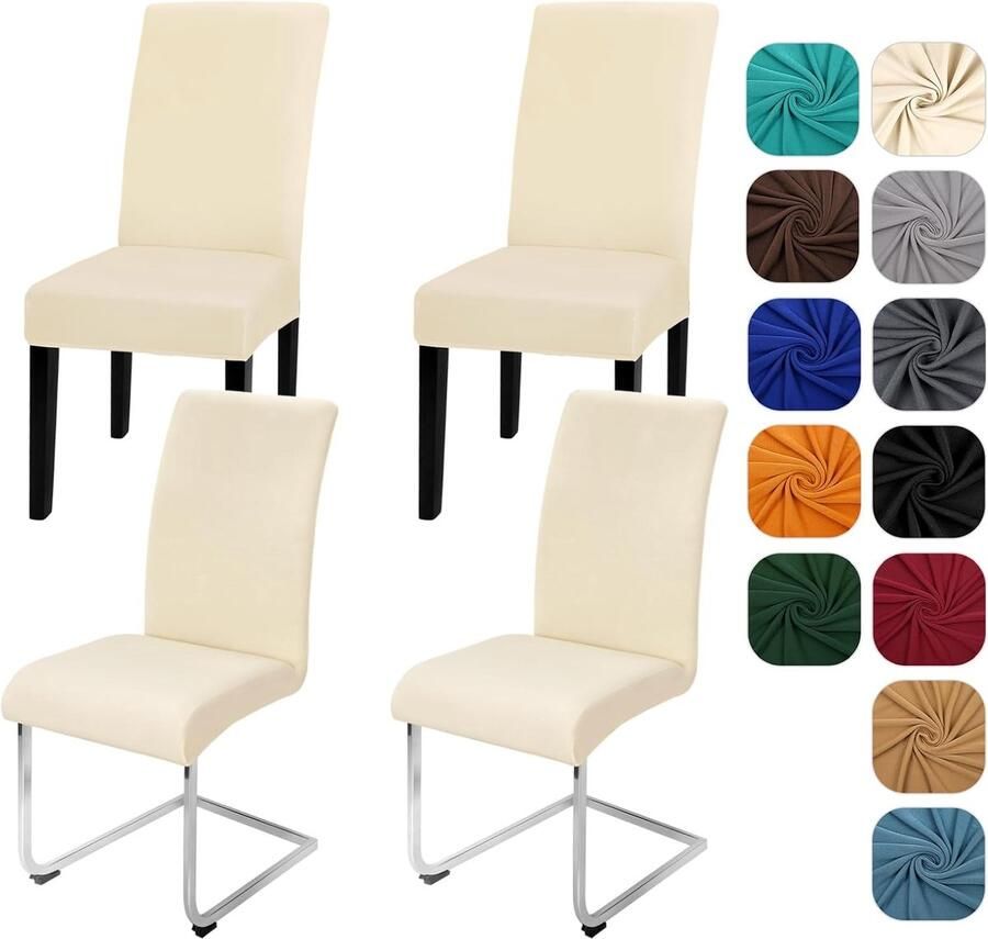 JGS Stretchbare Stoelhoezen Set van 4 voor Eetkamer Hotel Bruiloft en Meer