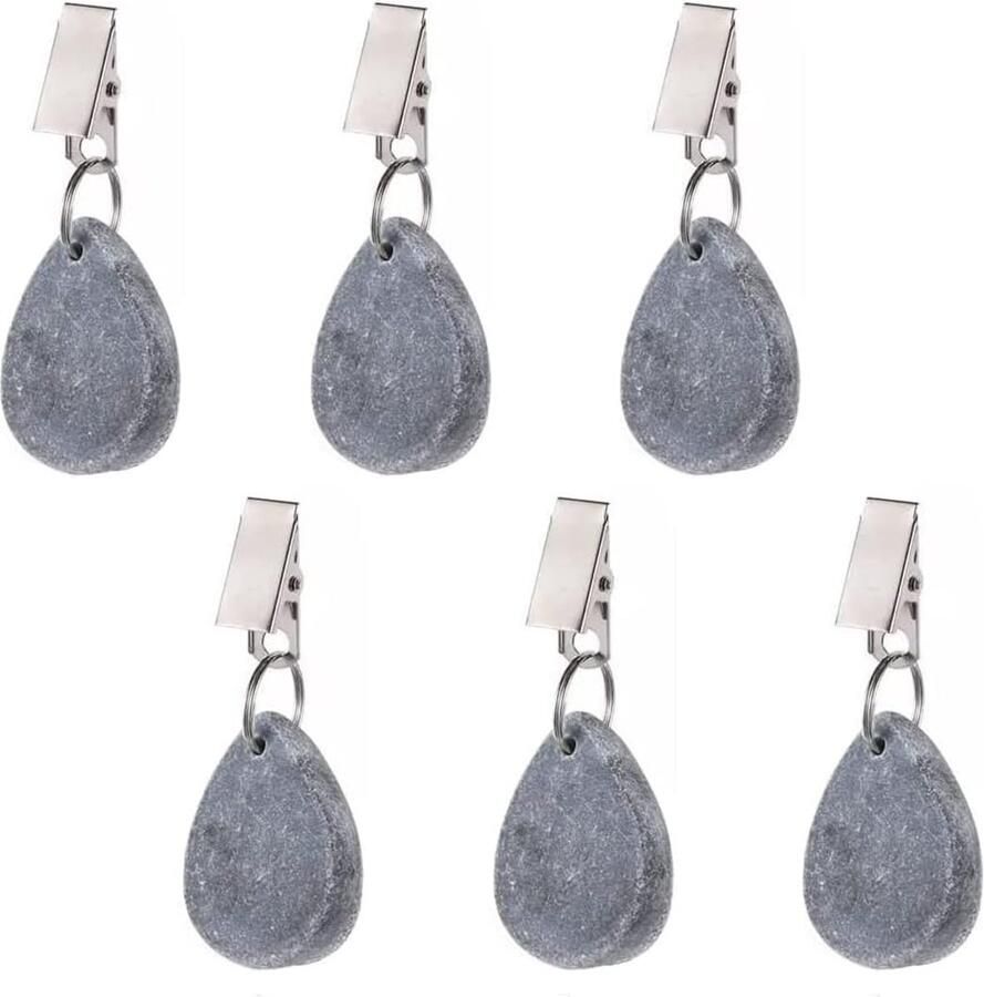 Luvetrex Tafelkleedgewicht zwaar 6 stuks Tafelkleedgewichten set Tafelkleedhangers zware outdoor zware tafelkleedgewichten clips grijs marmer tafelkleedgewicht voor buiten en gezin