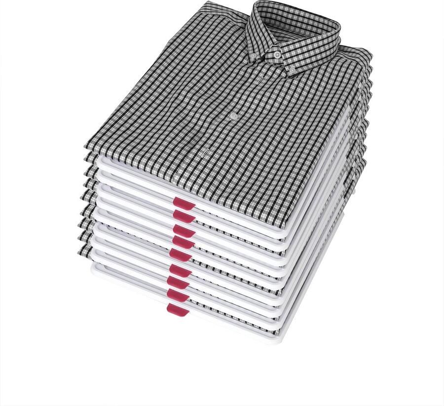 JGS Tien Delige Stapelbare T-Shirt Organizerset voor Efficiënte Kledingopslag in Kast