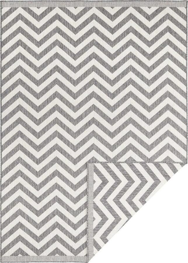 JGS Tijdloos Tweezijdig Binnen- en Buiten Vloerkleed met Weerbestendig Zigzagpatroon voor Ruimtes