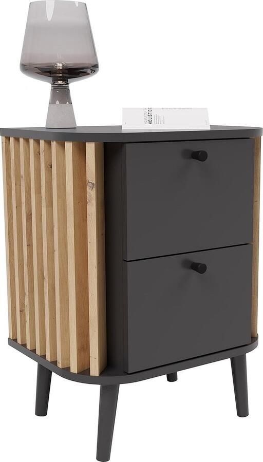 JGS Tijdloze Grijze Commode X2VE3801 met Laden Hout 45 x 60 x 30 cm Duurzaam en Onderhoudsvriendelijk