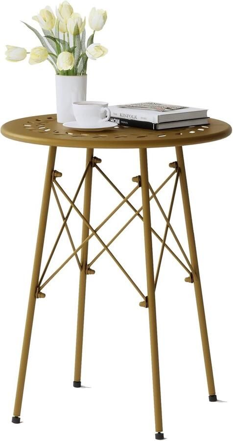 JGS Tijdloze Metalen Bijzettafel voor Tuin en Balkon met Weerbestendige Coating