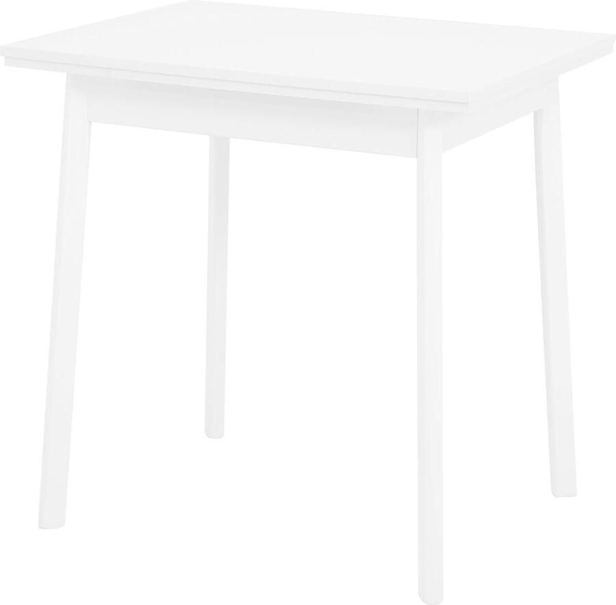 JGS Stijlvolle en Functionele Uitschuifbare Eettafel voor Keuken en Eetkamer Houten Frame Beuken Wit