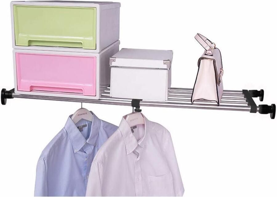 JGS Uittrekbare en Verstelbare Organizer voor Kast Keuken en Badkamer 60-80cm Zwart