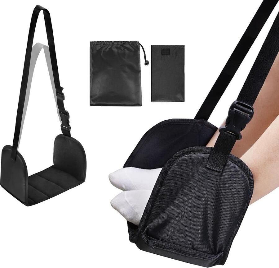 JGS Ultieme Voetensteun voor Reizen en Kantoor met Comfortabel Ontwerp en Verstelbare Bandjes