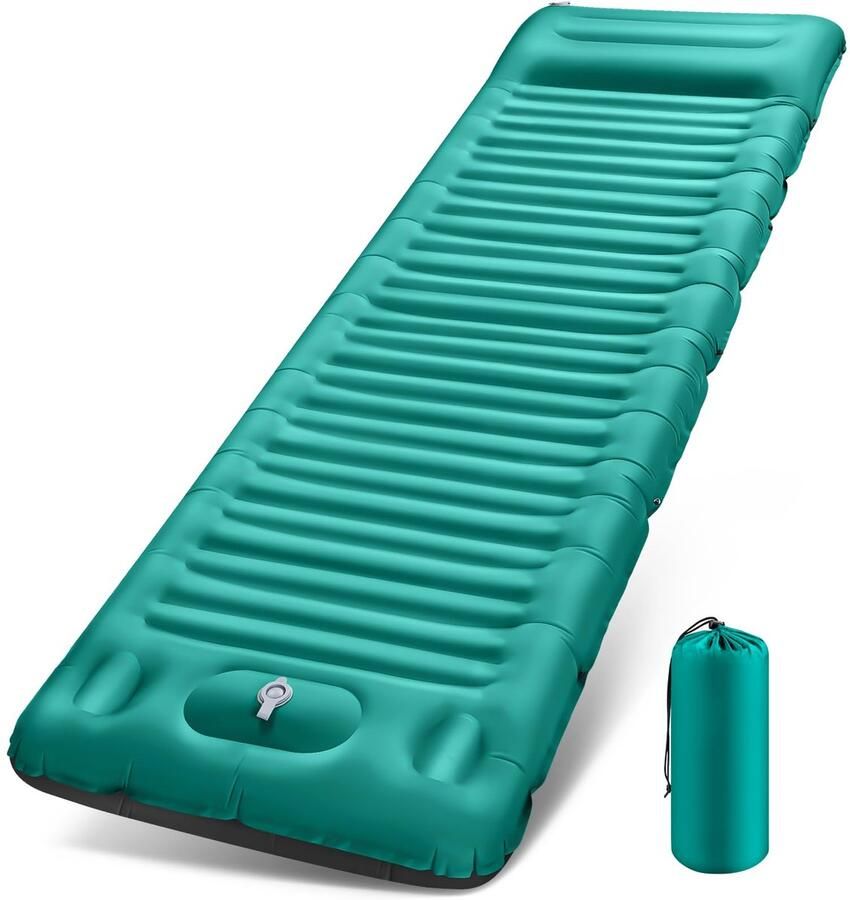 JGS Ultralichte Zelfopblazende Campingmatras met Innovatieve Voetpomp en Ergonomisch Kussen