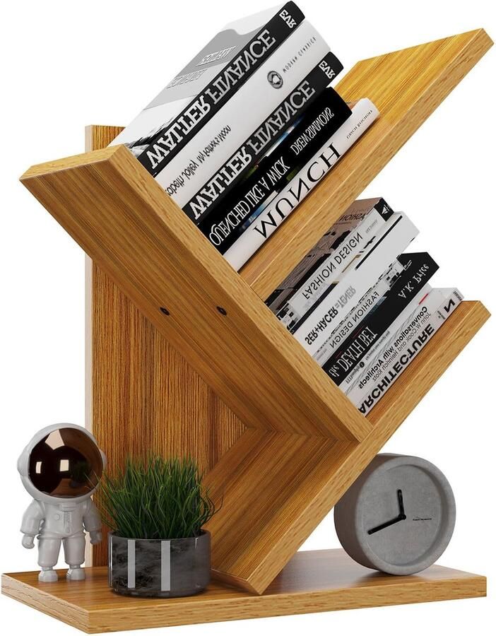 JGS Unieke Boomvormige Boekenkast met Twee Niveaus voor Moderne Interieurs en Efficiënte Opslag