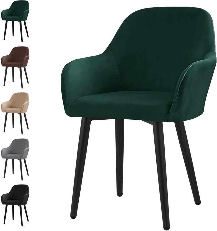 JGS Universele Stretch Fluwelen Stoelhoezen Set voor Gelegenheden Eetkamer en Feesten Groene Kleur 1 Stuk