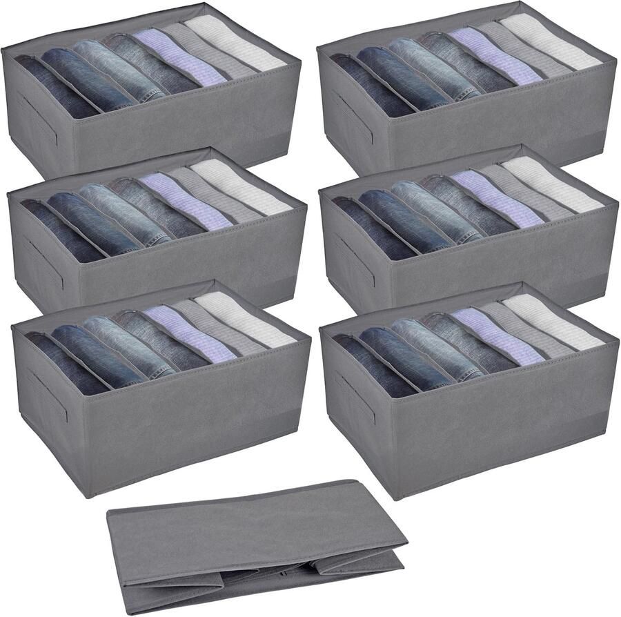 JGS Veelzijdig Opbergsysteem voor Kledingkast met 6 Stuks Lade Organizers voor Efficiënte Opslag