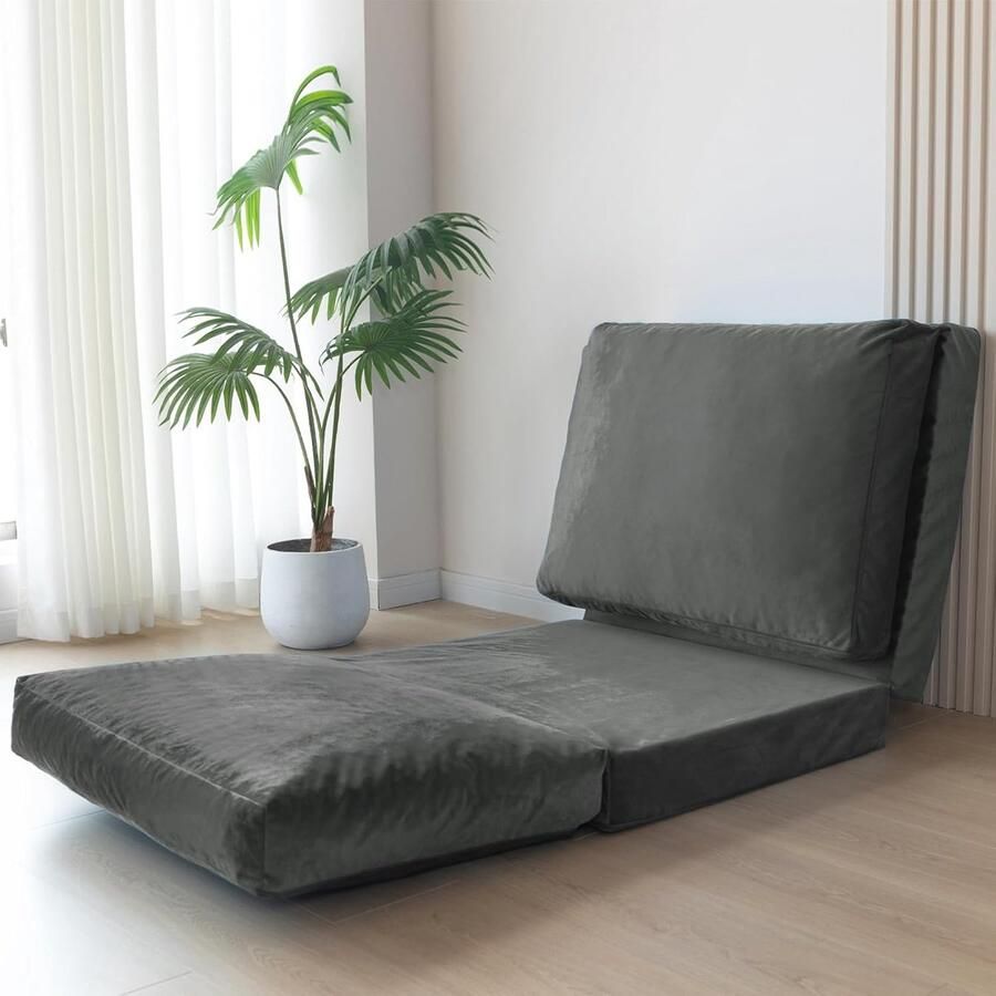 JGS Veelzijdig Opvouwbaar Fluwelen Slaapbank Matras voor Woonkamer en Slaapkamer