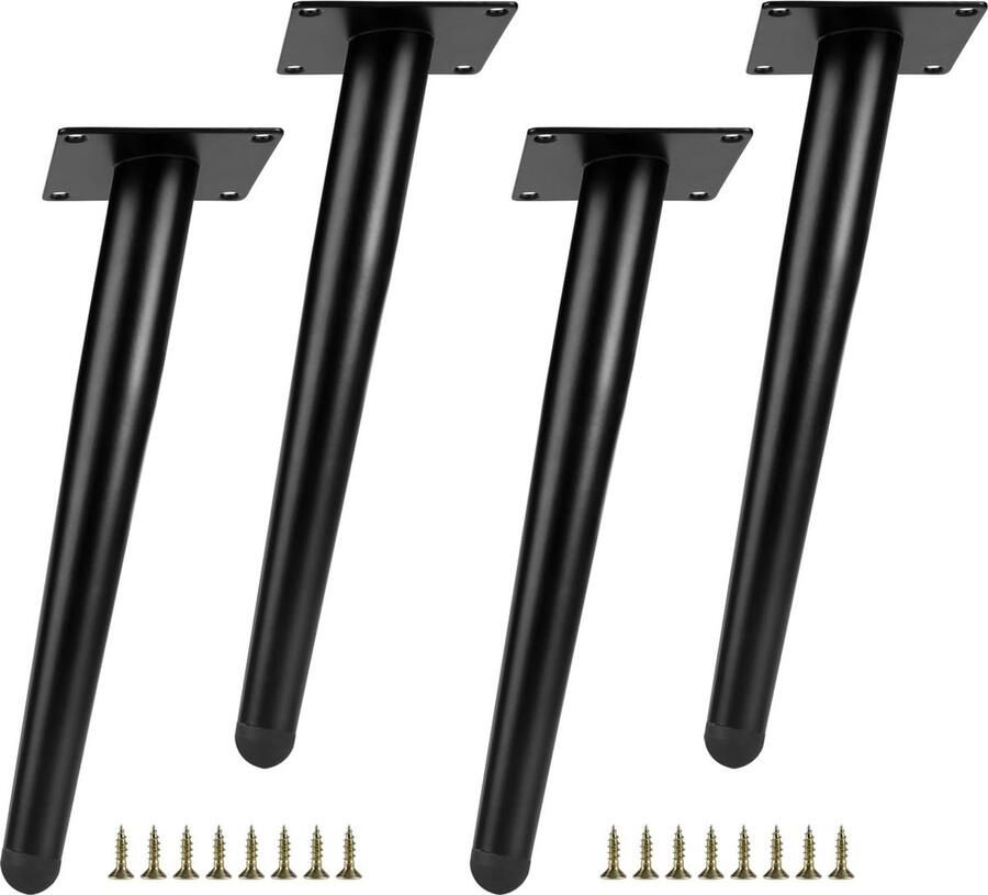 JGS Verstelbare Metalen Meubelpootjes voor Tafels Banken Kasten en Stoelen in Zwart