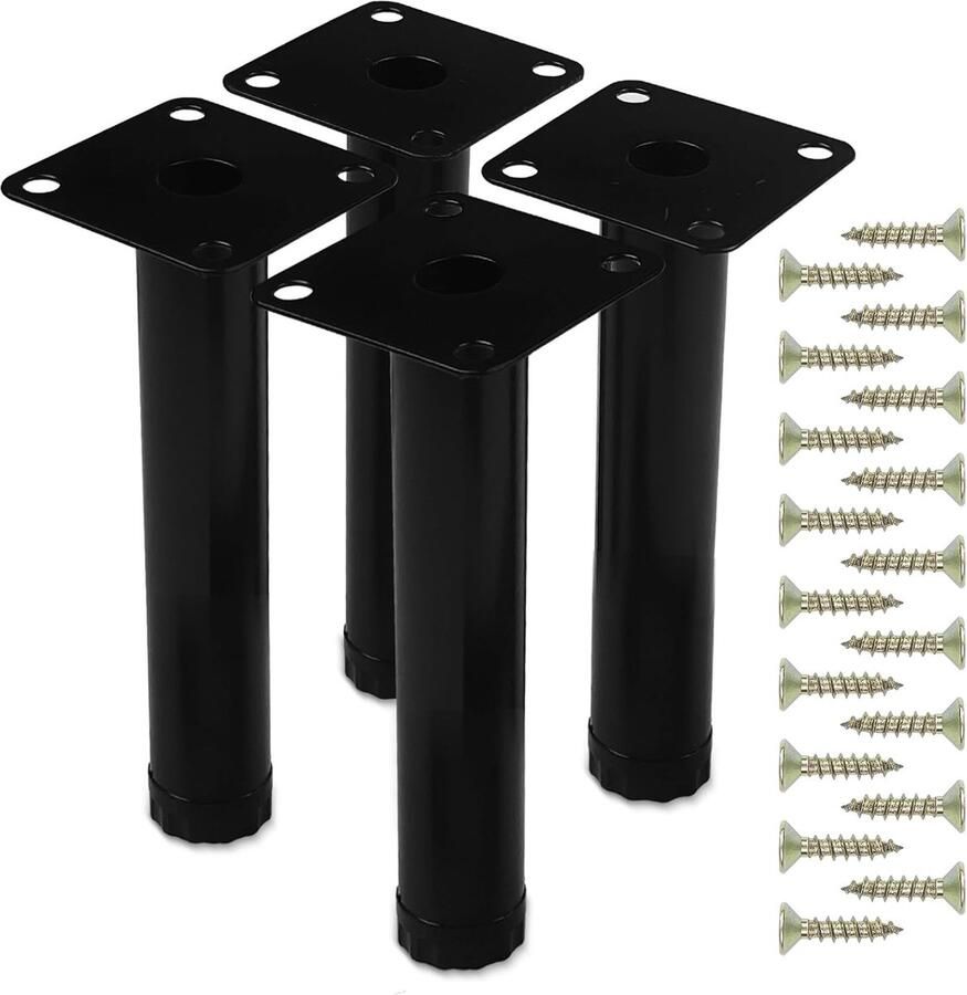 JGS Verstelbare Set van 4 Metalen Meubelpootjes voor Moderne Interieurstijlen