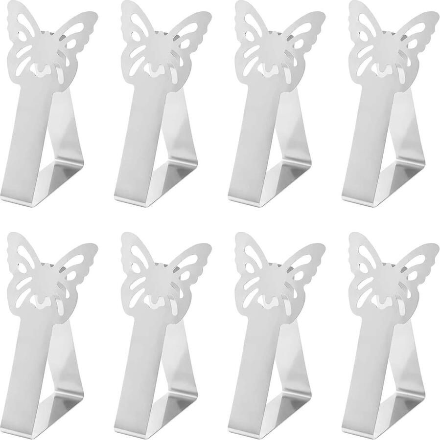 JGS Verstelbare Tafelklemmen voor Gelegenheden Set van 8 Vlindervormige Clips