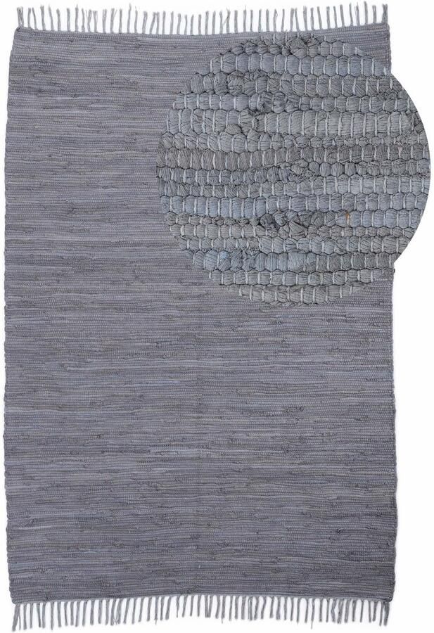 JGS Vloerkleed van Handgeweven Katoen in Lichtgrijs met Boho-Stijl voor Ruimtes