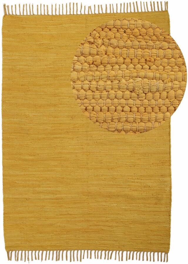 JGS Vrolijk Handgeweven Katoenen Vloerkleed in Bohemian Stijl met Franjes 70 x 140 cm