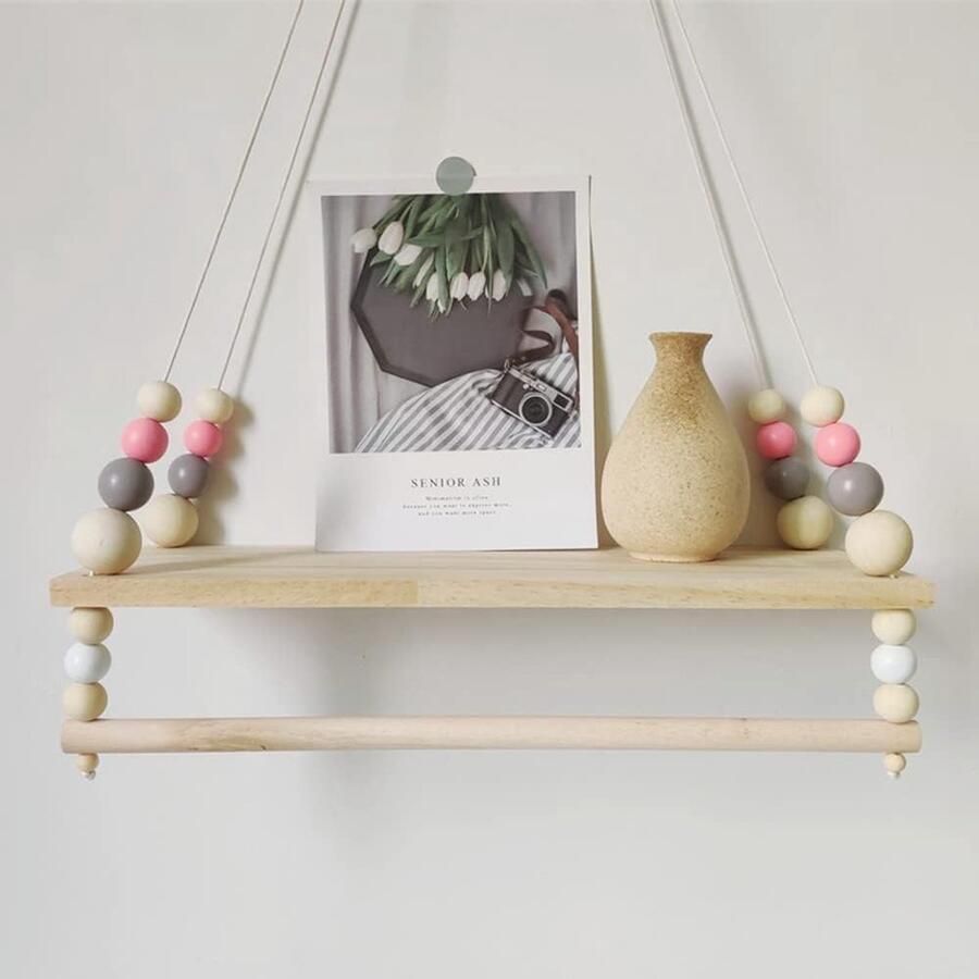 Luvetrex Wandrek voor kinderkamer hangrek voor kinderkamer zwevend rek hout gebruikt voor opslag van kamer slaapkamer woonkamer kinderkamer