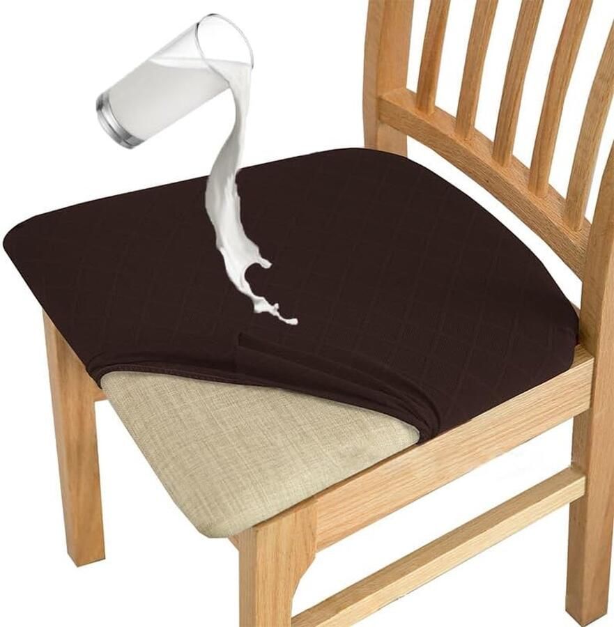 JGS Waterbestendige en Stijlvolle Stoelhoezen in Jacquard voor Eetkamerstoelen Set van 6