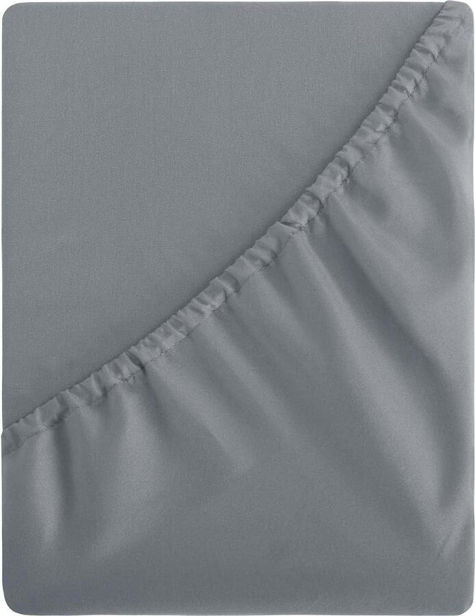 JGS Zacht en Ademend Hoeslaken van Microvezel in Lichtgrijs voor Matras Hoogtes