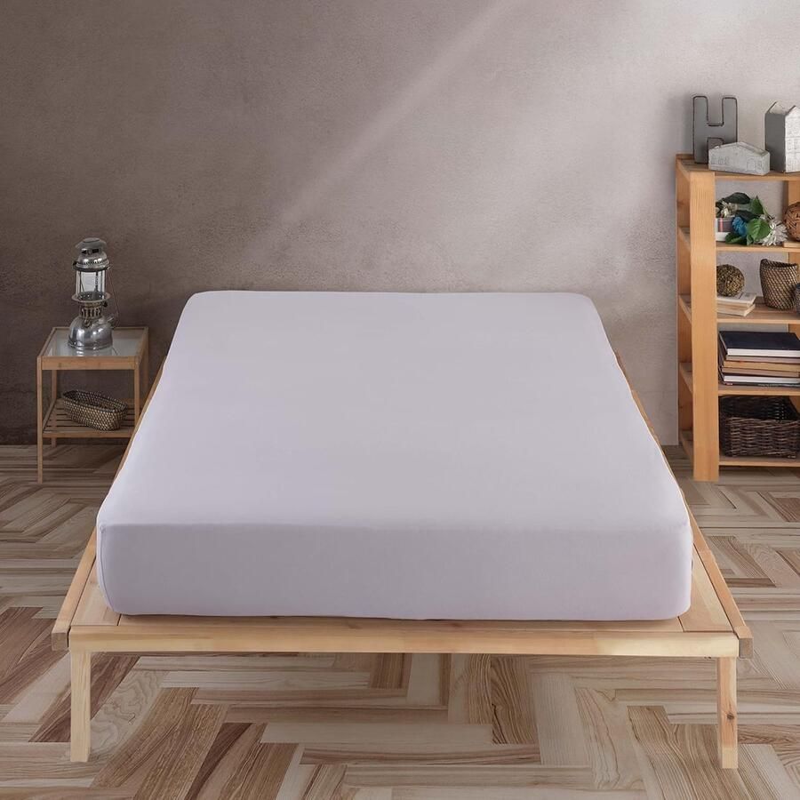 JGS Hoogwaardige Lichtgrijze Katoenen Jersey Hoeslaken voor Matrassen tot 15 cm Hoogte