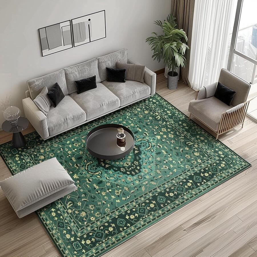 JGS Zachte en Wasbare Vintage Vloerkleed voor Woonkamer en Slaapkamer met Antislip Onderkant