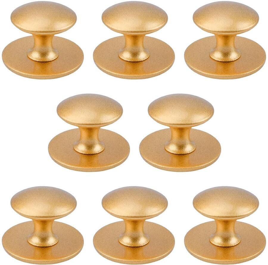 JGS Zelfklevende Ronde Lade- en Kastknoppen in Mat Goud Set van 8 Stuks