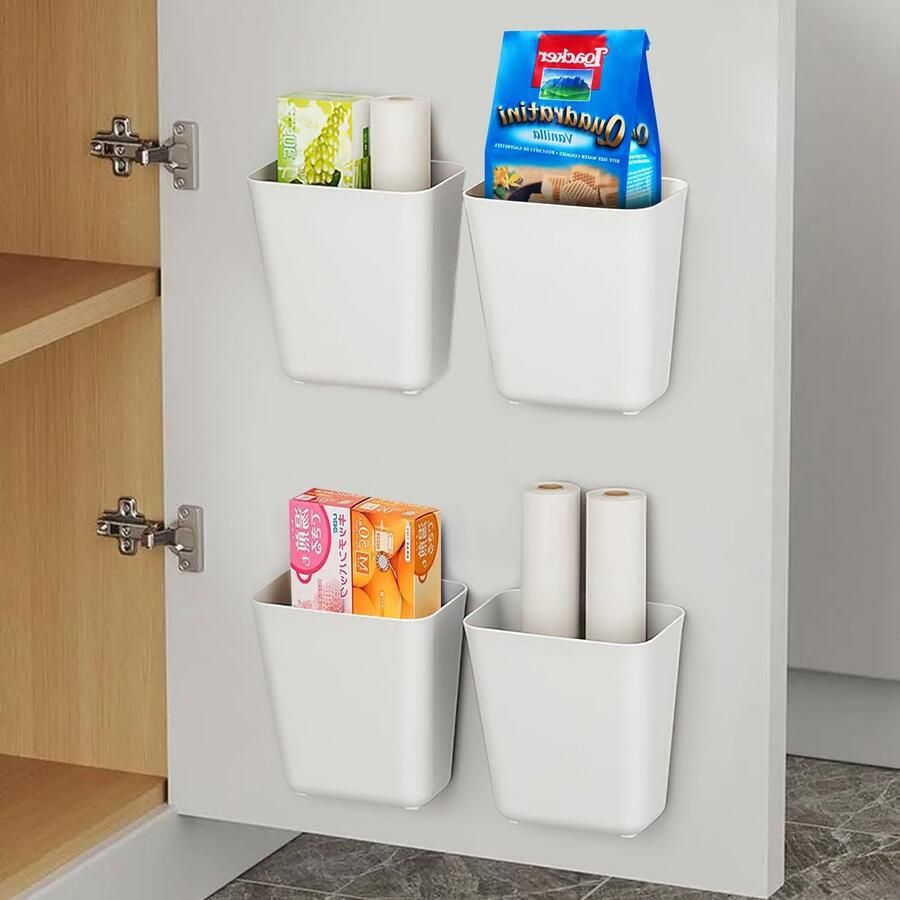 JGS Zelfklevende Wand Organizer Set van 4 Stuks voor Badkamer en Keukenkastjes