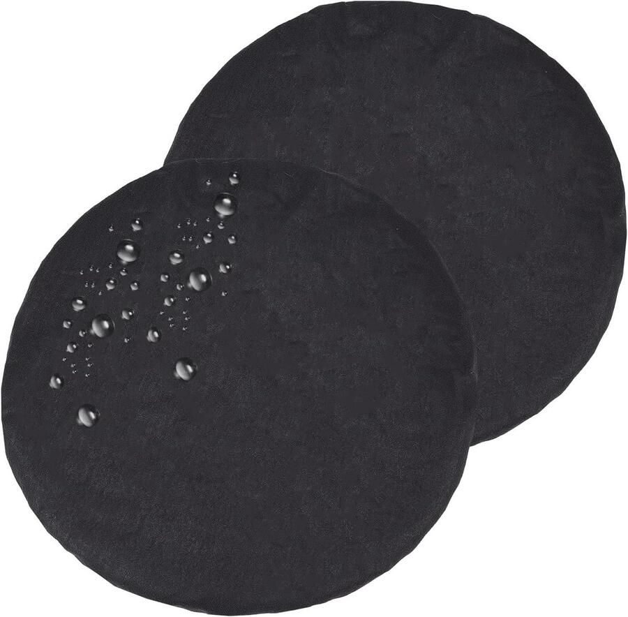 Allecto plus Barkrukhoezen set van 2 zwart leer waterdicht en wasbaar Keuken en Eetkamer Barkruk Zetelhoezen met Antislip Geschikt voor Barkrukken van 35-45 cm