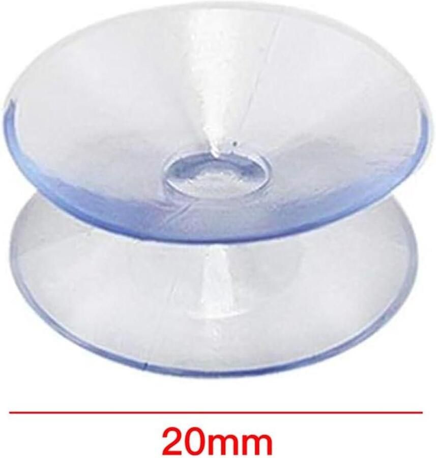 Jhubers goods 20 stuks krachtige antislip zuignappen voor glazen tafels transparant plastic anti-botsing pads met rubberen bevestiging 2 cm