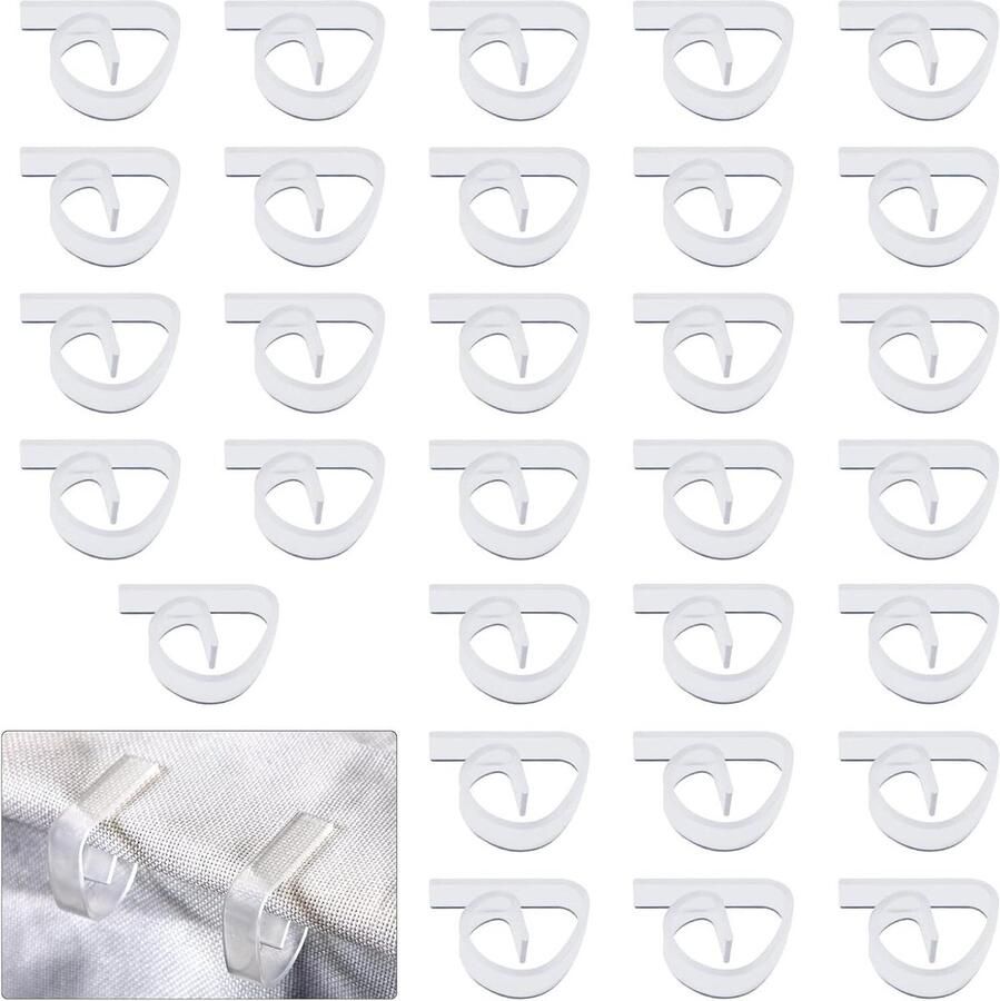 Allecto plus Tafelkleedclips voor Binnen en Buiten Set van 30 Transparant Ideaal voor Picknicks en Kamperen
