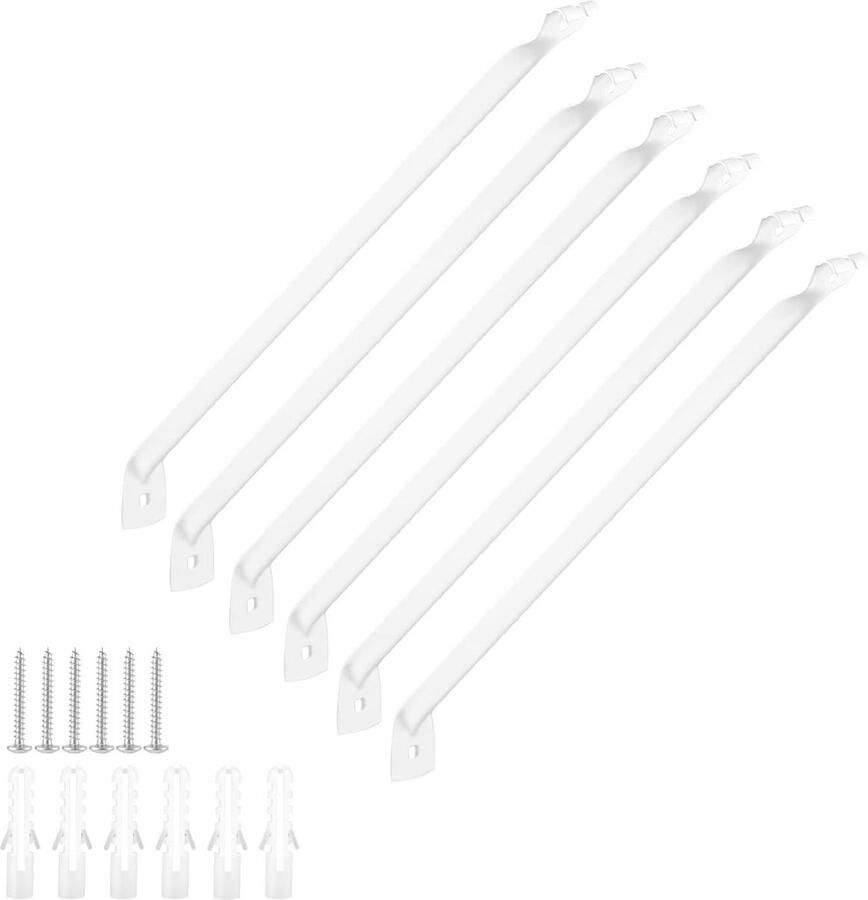 Jhubers goods 6 Stuks Metalen Steunbeugels voor Draadplanken Set van Kastplankbeugels voor 30 5cm Planken Inclusief Schroeven Draadkast Accessoires Handige Beugels voor Planken Montage